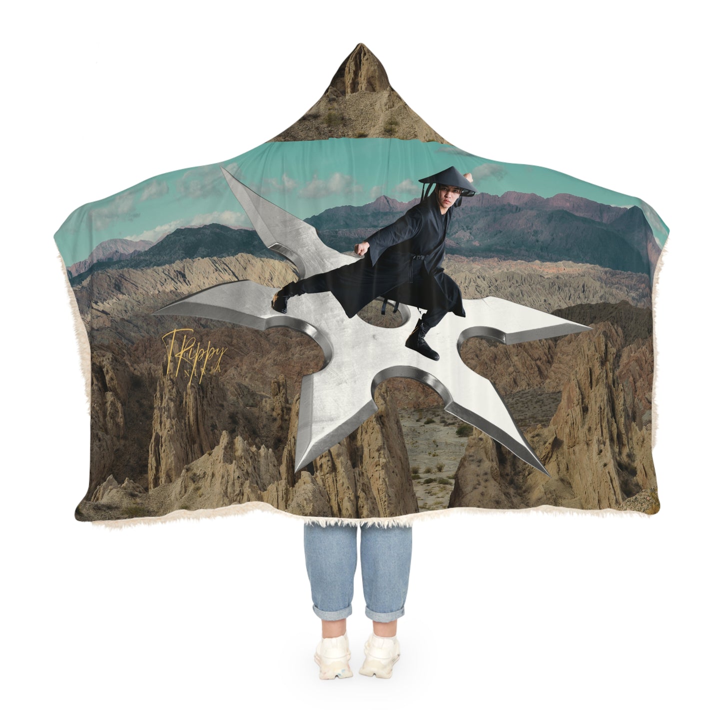 Trippy Ninja Shuriken Rider Snuggle Blanket