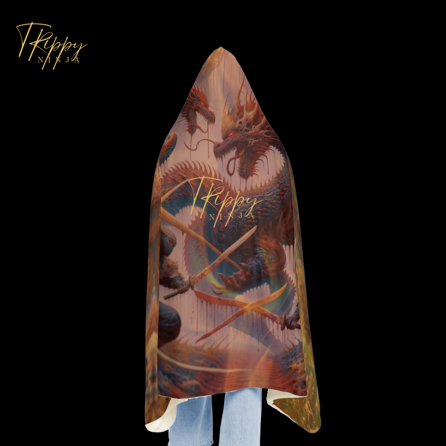 Attack of the Dragon Hooded Blanket